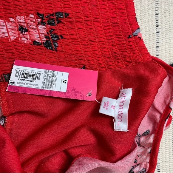 Target Xhilaration Red Floral Cutout Dress - Picture 5 of 6